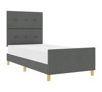 Rivestimento in tessuto morbido Letto a piattaforma design semplice Grigio