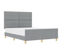 Rivestimento in tessuto premium letto a piattaforma design semplice Grigio