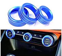 Rivestimento interno auto climatizzatore copertura pomelli adatto per Alfa Romeo Giulia Stelvio accessori (rosso) (blu)