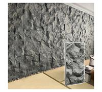 Rivestimento Parete Pannelli murali grigi in PU per esterni, pannelli murali in finta pietra 3D per esterni e interni, decorazione di pareti di sfondo 1/2/6/8 pezzi(#002,2pack)