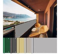 Rivestimento per balcone, 350 x 550 cm, resistente alle intemperie, per patio e giardino, 100% protezione della privacy, durevole e idrorepellente, colore: grigio chiaro