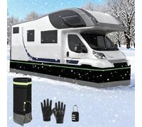 Rivestimento per camper resistente e di facile installazione per quinta ruota, rivestimento per camper con fondo in PVC rinforzato, antivento e anti-neve per uso protezione esterna per 36ft/11mLength