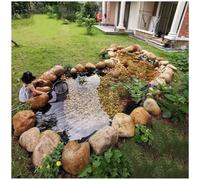 MJHETCY Rivestimento per Laghetti in HDPE Nero Telo per Laghetto, HDPE Grande Rivestimento per Laghetto con Fondo per Laghetto Giardini, Piscine, Membrana Rinforzata(Size:6x8M(19x26ft))