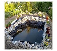 Rivestimento per laghetto, 2 x 8 m, resistente 0,35 mm, impermeabile, nero, copertura in HDPE per laghetto dei pesci, telo rinforzato pieghevole, di grandi dimensioni per la massima protezione