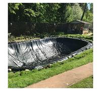 Rivestimento per laghetto resistente, 5 m x 5 m, spessore 0,35 mm, in polietilene ad alta densità, per serbatoi e serbatoi di biogas, in plastica nera, impermeabile, per giardini acquatici