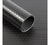 Rivestimento per pavimento in PVC Square Coin, spessore 2 mm, antiscivolo, in gomma, al metro, universale, antiscivolo, ammortizzante e isolante (120 x 1000 cm, quadrato Coin, nero)