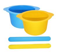 Rivestimento per pentola di cera in silicone 2 pezzi Rivestimento in silicone per cera fusa con 2 spatole Ciotola di cera fusa in silicone antiaderente riutilizzabile di ricambio per la rimozione dei