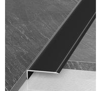 Rivestimento per piastrelle in alluminio, 90 cm, 3 pezzi, facile da installare per pareti e pellicce e modanatura a baguette (nero, 50 x 10 mm)