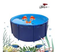 Rivestimento per piscina fuori terra, resistente tela in PVC con telaio in acciaio, facile da montare e pulire rapidamente per stagni e acquari all'aperto, include scarico inferiore per una