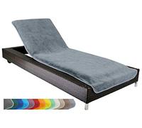 Rivestimento per sdraio, in spugna 100% cotone, Cotone, grigio, 70x200 cm