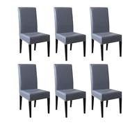 Rivestimento per Sedia da Pranzo in Pelle PU Ad Alta Prestazione - Copertura Impermeabile Protettiva per Uso Quotidiano grigio 6pcs