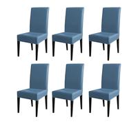 Rivestimento per Sedia da Pranzo in Pelle PU Ad Alta Prestazione - Copertura Impermeabile Protettiva per Uso Quotidiano Blue1 6pcs