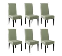 Rivestimento per Sedia da Pranzo in Pelle PU Ad Alta Prestazione - Copertura Impermeabile Protettiva per Uso Quotidiano verde chiaro 6pcs