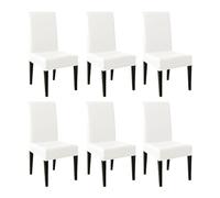 Rivestimento per Sedia da Pranzo in Pelle PU Ad Alta Prestazione - Copertura Impermeabile Protettiva per Uso Quotidiano bianco 6pcs