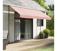 Rivestimento per tende da sole rosso e bianco a righe, 3,5 x 2,5 m, resistente ai raggi UV e all'acqua, rivestito in poliuretano, tessuto traspirante per una protezione ottimale dal sole