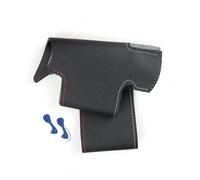 Rivestimento per Volante Auto, in Pelle Microfibra Traforata, Nero, con Linea Rossa e Blu, per Serie 5 E60 E61 2004-2009, Antiscivolo (Blu)