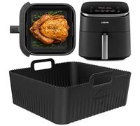 Rivestimento quadrato in silicone per friggitrice ad aria Cosori da 5,5 l, spessore 2,5 mm e linee in silicone alte 8 mm sulla base, fodere quadrate per friggitrice ad aria, fodera in silicone per