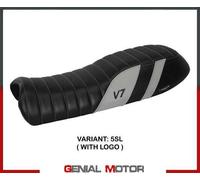 Rivestimento sella Davis Argento SL + logo T.I. per Moto Guzzi V7 2012 > 2020