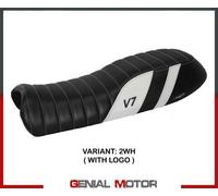 Rivestimento sella Davis Bianco WH + logo T.I. per Moto Guzzi V7 2012 > 2020