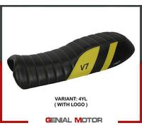Rivestimento sella Davis Giallo YL + logo T.I. per Moto Guzzi V7 2012 > 2020