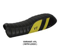 Rivestimento sella Davis Giallo YL + logo TPZ Italia per Moto Guzzi V7 2012 2020