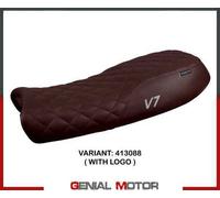 Rivestimento sella Davis Vintage Marrone+ logo T.I.per Moto Guzzi V7 2012 > 2020