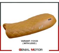 Rivestimento sella Davis Vintage Yellow+logo T.I. per Moto Guzzi V7 2012 > 2020