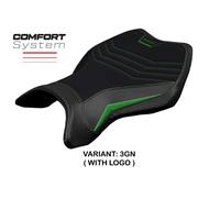 Rivestimento sella MadMax Verde GN + logo TPZ Kawasaki Ninja H2 R 2015 2023 3T