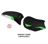 Rivestimento sella Sihu Verde Bianco + logo TPZ Kawasaki Ninja 650 2017 2026 3C