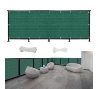 Rivestimento verde scuro per balcone, 250 x 160 cm, resistente alle intemperie, protezione UV e vento, perfetto per cortile, patio, con fascette e cavi per una facile installazione