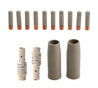 Rivestito per punte di saldatura MIG, ugelli e supporti per punte, 14 pezzi, per torcia 15AK, progettati per il controllo ripetibile dei parametri di saldatura