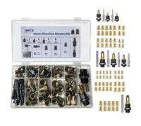 Rivet Nut Tool con testa Adattatore metrico per riparazione e rivettatura | Set Rivettatrice Manuale da 84 Pezzi Auto Industria Elettronica Decorazione Tubi e Lastre