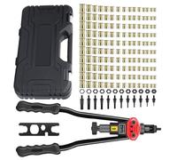Rivettatore Dadi Ciechi | Kit Rivettatrice Manuale Per Inserti Filettati,Assortimento 10 Metrico Inserti Per Costruzione Fabbricazione Riparazione Automotive Macchine