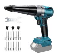 Rivettatrice a batteria compatibile con batteria Makita 18 V, rivettatrice elettrica professionale senza spazzole con luce LED, 20 rivetti, 3 adattatori e chiavi, per metallo, plastica e pelle (senza