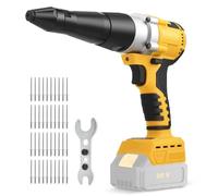 Rivettatrice a batteria, compatibile con Dewalt 20 V (senza batteria), rivettatrice elettrica automatica con 40 rivetti per rivetti da 1/8", 5/32", strumento rivettatore pop senza spazzole