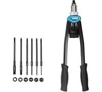 Fervi 0455 Rivettatrice Doppia Leva Inserti Filettati M3-M12 + 120 Rivetti Allum