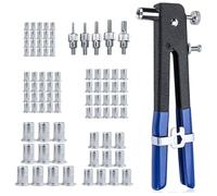 Rivettatrice a Mano per Inserti Filettati M3 M4 M5 M6 M8 Kit 86 Pezzi Valigetta