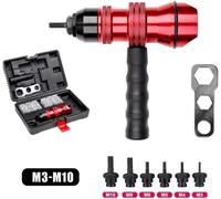 Rivettatrice Adattatore Per Trapano Avvitatore M3 M4 M5 M6 M8 M10 Con Valigetta