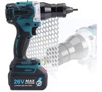 Rivettatrice elettrica senza fili, resistente, con batteria da 5200 mAh, strumento di rivettatura durevole per dadi e elementi di fissaggio