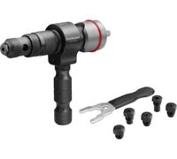 Fortum Rivettatrice per avvitatrice a batteria e trapano I Rivettatrice per ribattini ciechi in alluminio, rame, acciaio e acciaio inox I Rivettatrice rivetti ciechi 2,4-6,4 mm I Adattatore