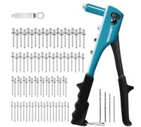 Libraton Rivettatrice Manuale 80 Pezzi Rivetti Con 4 HSS Teste Intercambiabili,