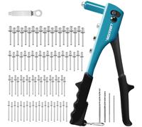 Rivettatrice manuale, 80 rivetti, teste intercambiabili, professionale