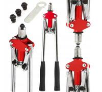 Rivettatrice Manuale | per Rivetti Filettati | 3 Testine 2,4-4,8 mm | Manici Ricoperti in Gomma 540 mm