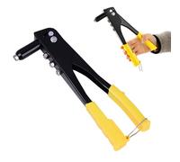 Rivettatrice Manuale, Pistola Rivettatrice, Utensili per Rivetti, Rivettatrice per Mobili, Adatto per Rivettatura in Edilizia, Automobili, Navi, con 4 Ugelli Guida(2,4 mm/3,2 mm/4,0 mm/4,8 mm)