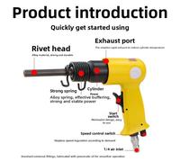 Rivettatrice pneumatica multiuso con quattro punte intercambiabili