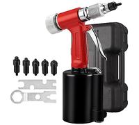 Rivettatrice pneumatica per dadi pneumatici, strumento per rivettatura ad aria idraulica con 5 mandrini metrici (M5, M6, M8, M10), macchina per dadi rivettati pop