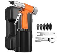 Rivettatrice pneumatica per dadi pneumatici, strumento per rivettatura ad aria idraulica con 5 mandrini metrici (M5, M6, M8, M10), macchina per dadi rivettati pop