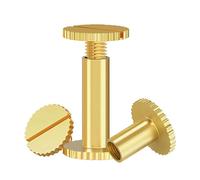 Rivetti a testa piatta in ottone con viti di bloccaggio dentate intaglio, set da 8/20, elementi fissaggio for rilegatura libri, album fotografici Fissaggio senza attrezzi(Φ5*30 [8 sets])