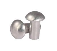 Rivetti a testa tonda in alluminio massiccio, argento, confezione assortita M2 M8(M3X10mm)