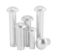 Rivetti a testa tonda massiccia, Rivetti solidi a testa bombata in lega di alluminio, diverse misure, lunghezze, autoinnestabili a mano(10mm,M5 (20pcs))